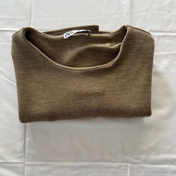 Zara Women’s Sleeveless Top,  Size M, Brown, Classic Crew Neck, Stretchy - Picture 11 of 11
